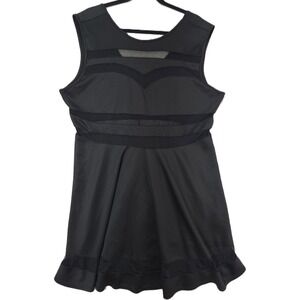 Zeagoo Black Sleeveless Dress Sheer Mesh Cutouts A-Line Silhouette XXXL